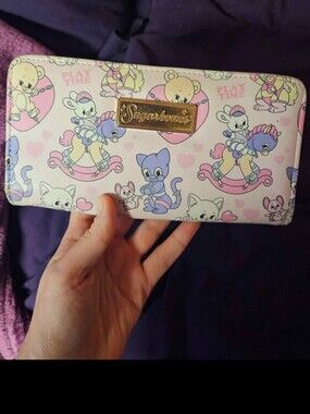 Sugar bones cute & naughty large zip-around wallet